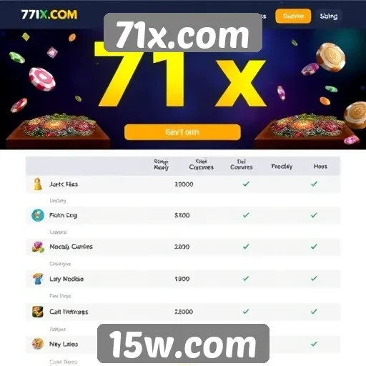 Comparação entre 71x.com e outros sites de jogos