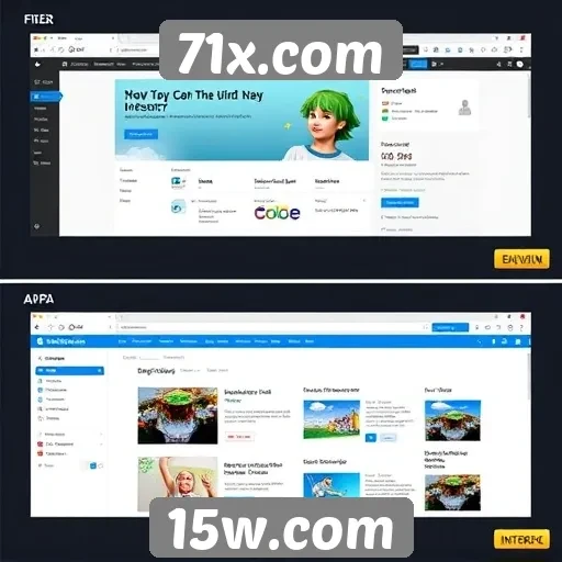 Evolução da interface do usuário no site 71x.com